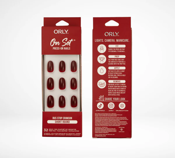 Bus Stop Crimson - Solid - Press-Ons - Image 4